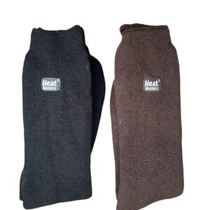 Heat Holders Thermal‎ Socks 2 pair Brown & Black New Without Package Super Warm